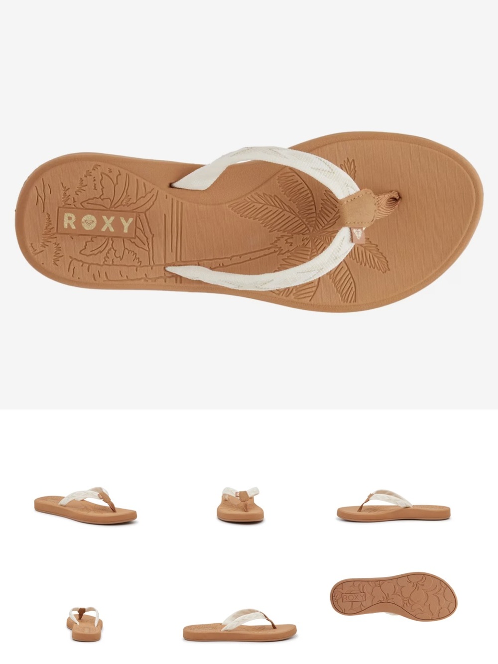 Roxy Gianna II Cream & Tan Flip Flop Beach Vacation (Size 9) - Picture 14 of 14